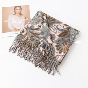 FH24-5755 Colorblock Cashew Print Ethnic Scarf