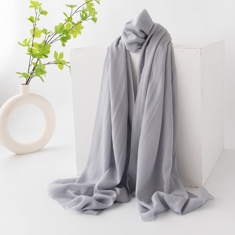 FHY24-7010 Solid color wool scarf hijab plain hijab/tudung winter scarf