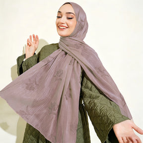 WJ103  Sea Island Silk Embroidered Sun Protection Hijab