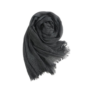 WJ070  Crinkled Rayon Scarf, Finished with Side Fringe