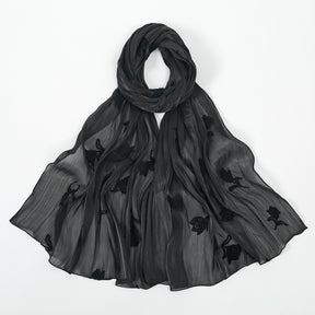 VE141  Sea Island Silk Embroidered Breathable Fashion Hijab
