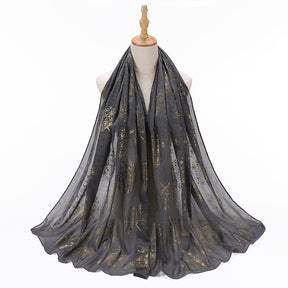 MSL189  Foil-stamped floral pattern women's hijab