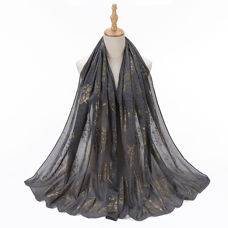 MSL189  Foil-stamped floral pattern women's hijab