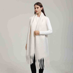 DJ004  Winter Warm Scarf - Plain & Elegant Tassels
