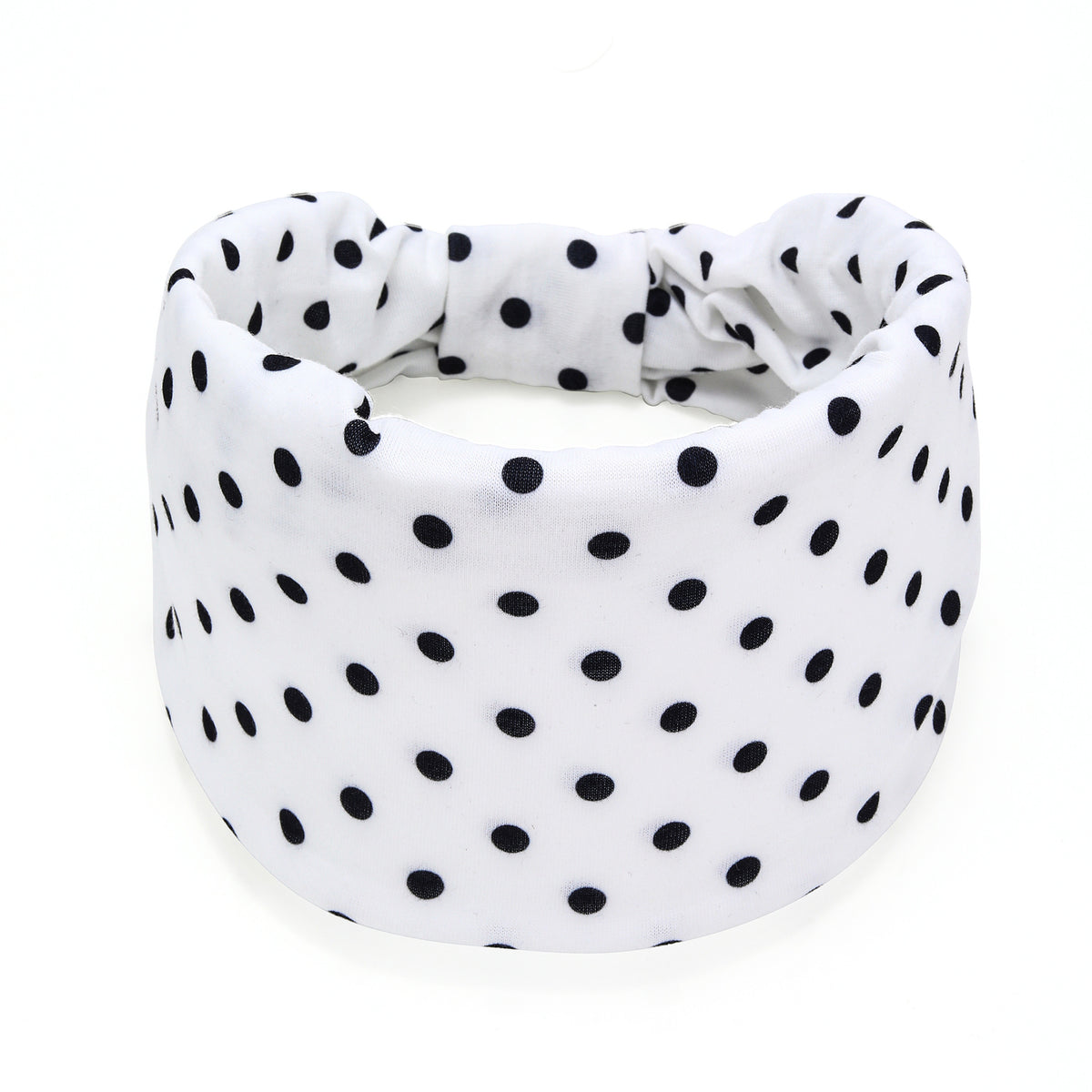 001  Fashion Polka Dot Wide-Band Polyester Headband