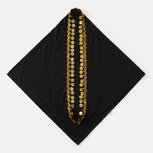 SW135  Plain Crystal Linen Round Gold Sequin Instant Hijab