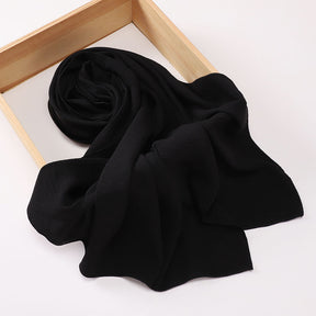 MSL426   Imitation cotton and linen pleated hijab