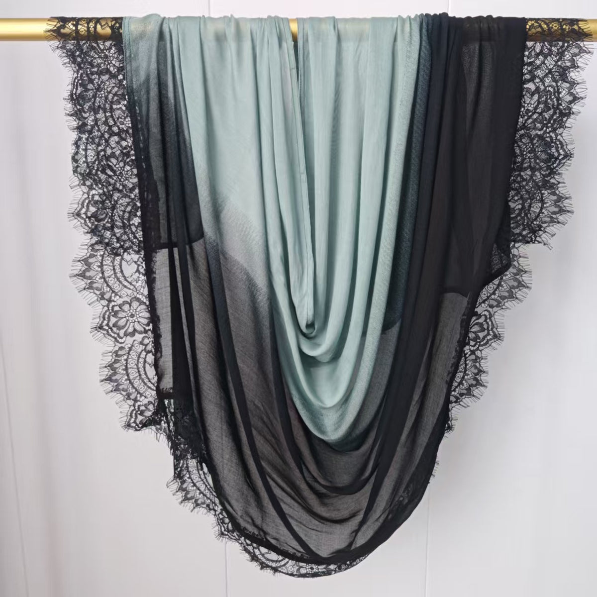 JBL03  Soft Versatile Modal Hijab with Wide Omber Lace Trim