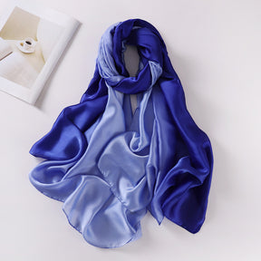 ZS016 gradient color Simulated silk hijab scarf