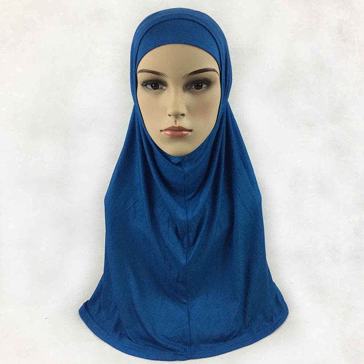 HY016  Plain Mercerized Cotton Jersey Instant Hijab + Jersey Cap Set