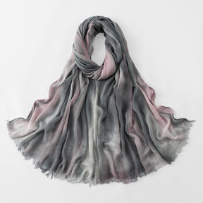VE134  Ethnic Rainbow Tie-Dye Crinkle Rayon Hijab