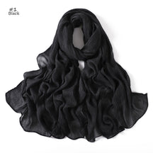 YZ322  Plain Washed-Dye Modal Crinkle Rolled-Edge Hijab