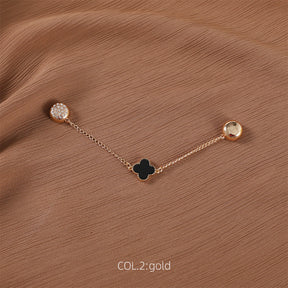 SP60 four-leaf clover chain magnetic buckle  hijab pins  Pins