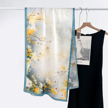 FSHHE  Elegant Versatile 100% Mulberry Silk Printed Scarf