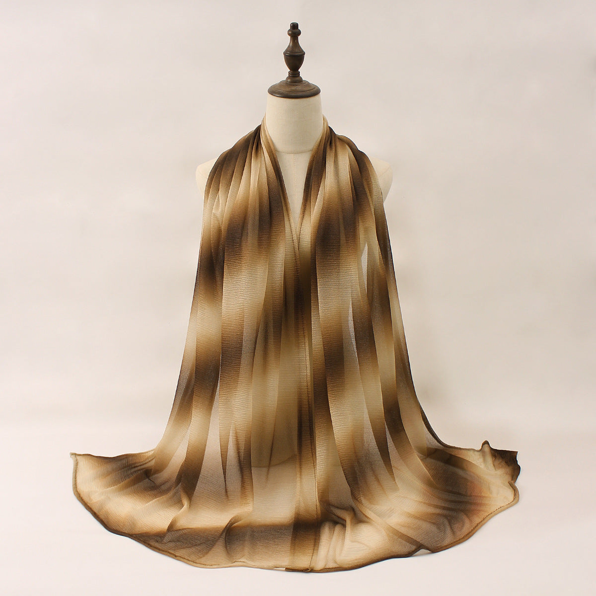 Z0A70006  Striped gradient pleated scarf - MOQ:2