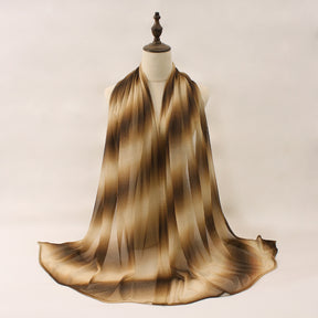 Z0A70006  Striped gradient pleated scarf - MOQ:2