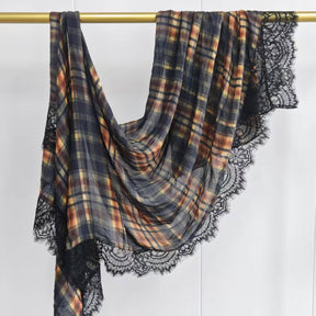 GZFJ  L-shaped lace trim printed modal double stitch hijab