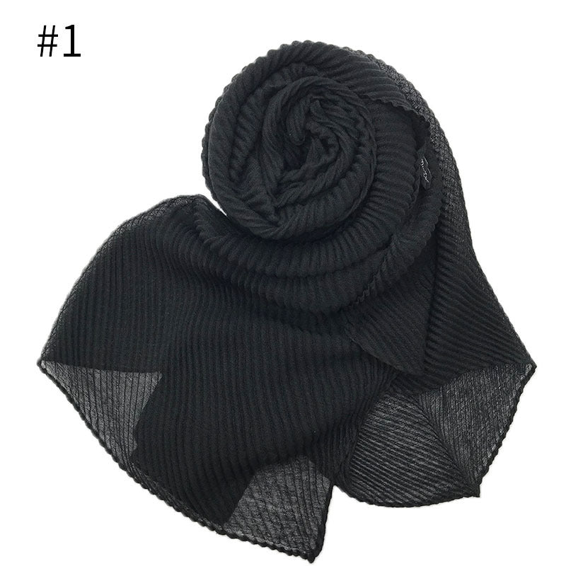 ND349  Plain Breathable Voile Twill Crinkle Hijab