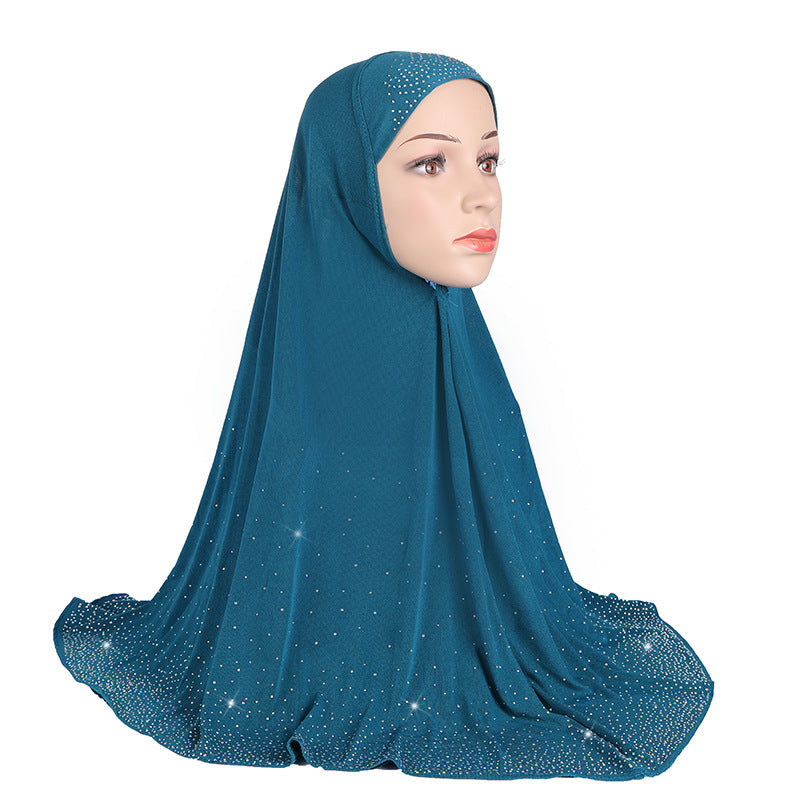 H112 plain Hot stamped diamond instant hijab