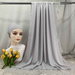 LSMDR  Elegant Plain Breathable Modal Hijab with Undercap Set - MOQ: 10 pcs/color