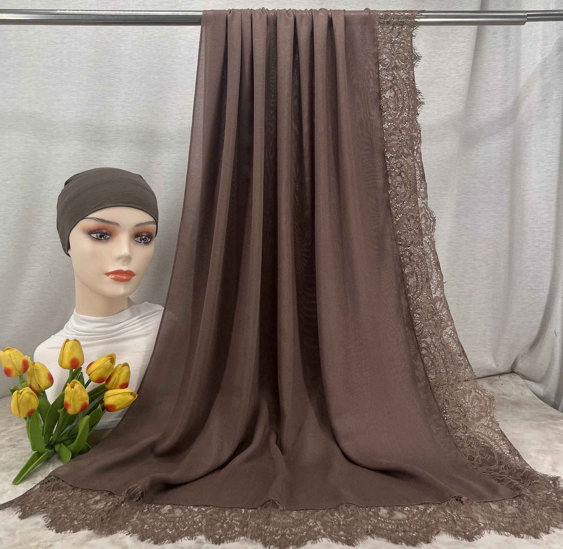 LSMDR  Elegant Plain Breathable Modal Hijab with Undercap Set - MOQ: 10 pcs/color