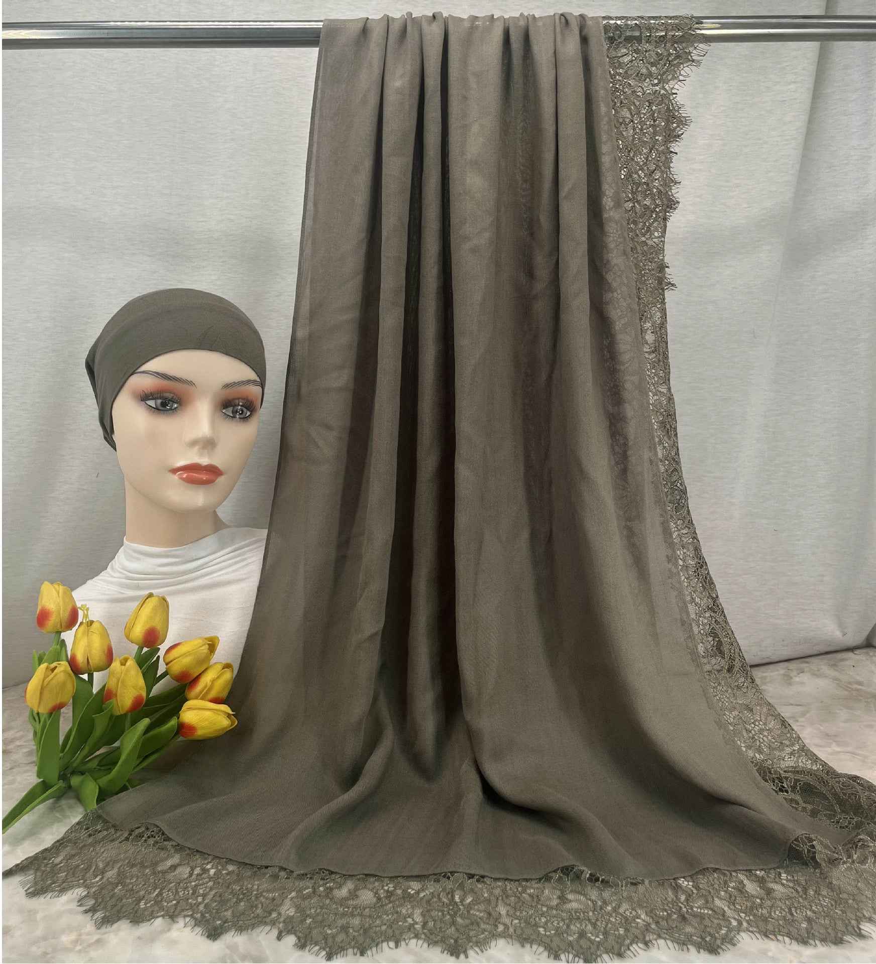 LSMDR  Elegant Plain Breathable Modal Hijab with Undercap Set - MOQ: 10 pcs/color