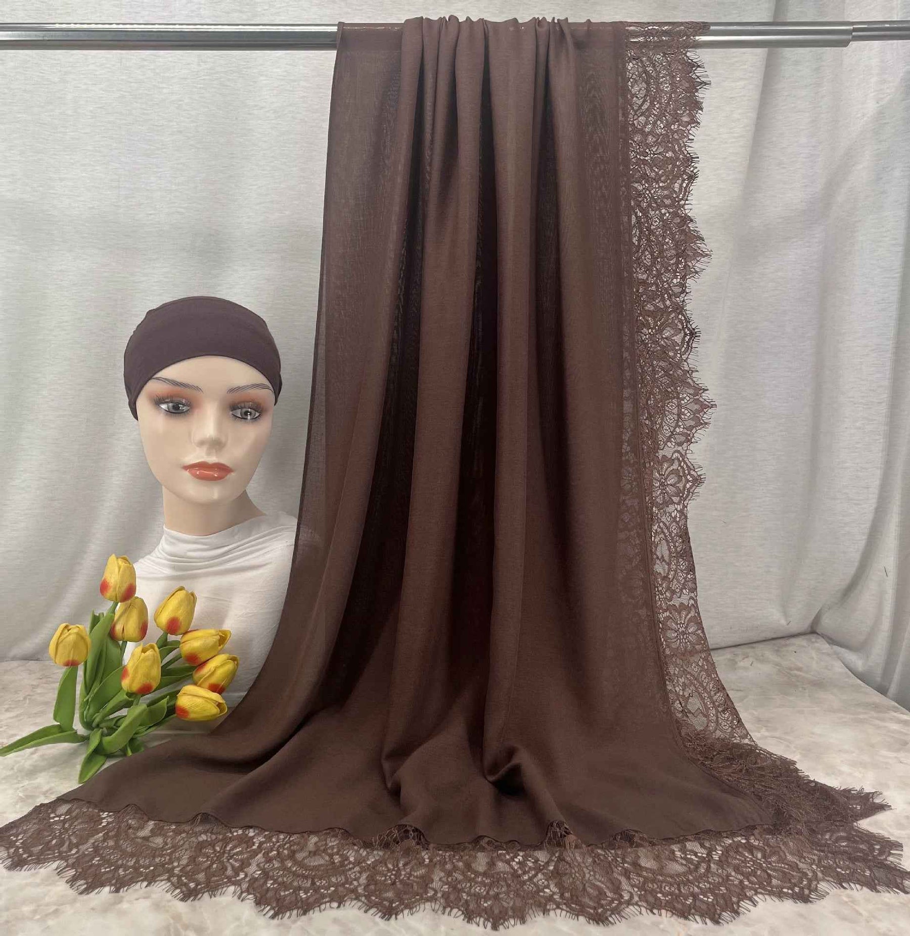 LSMDR  Elegant Plain Breathable Modal Hijab with Undercap Set - MOQ: 10 pcs/color