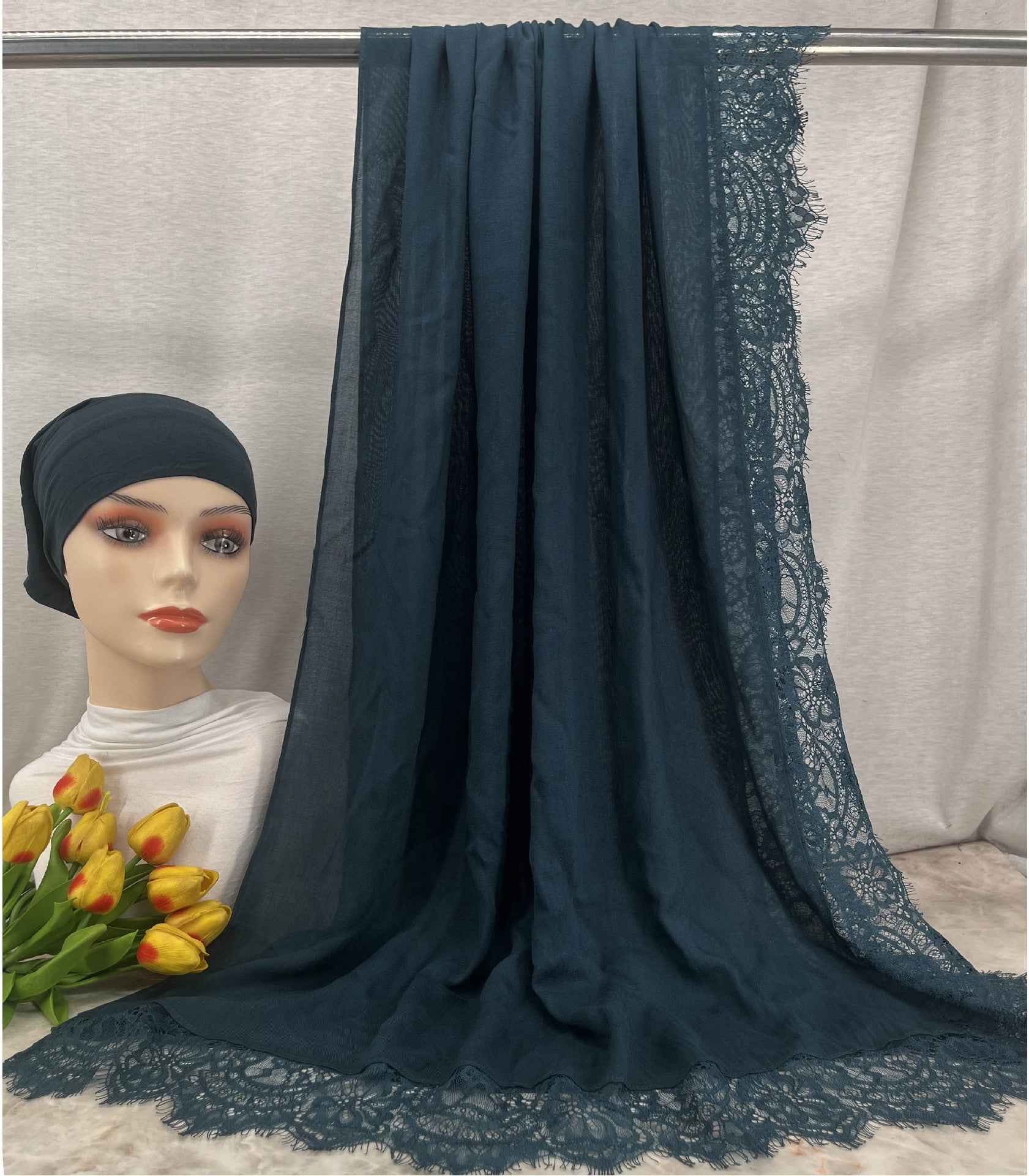 LSMDR  Elegant Plain Breathable Modal Hijab with Undercap Set - MOQ: 10 pcs/color