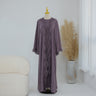 1 - Purple Open Abaya + Inner