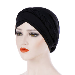 TJM-短辫 plain hijab turban hat