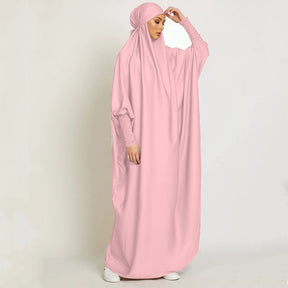 LN484 Women's long solid color robe dress abaya