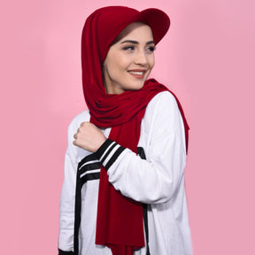 JM-01  New brim solid color women's scarf baseball cap Brim all-over Muslim headscarf cap