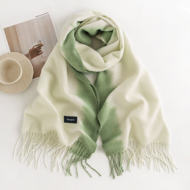 FH23-5153 color gradient simulation Cashmere winter scarf