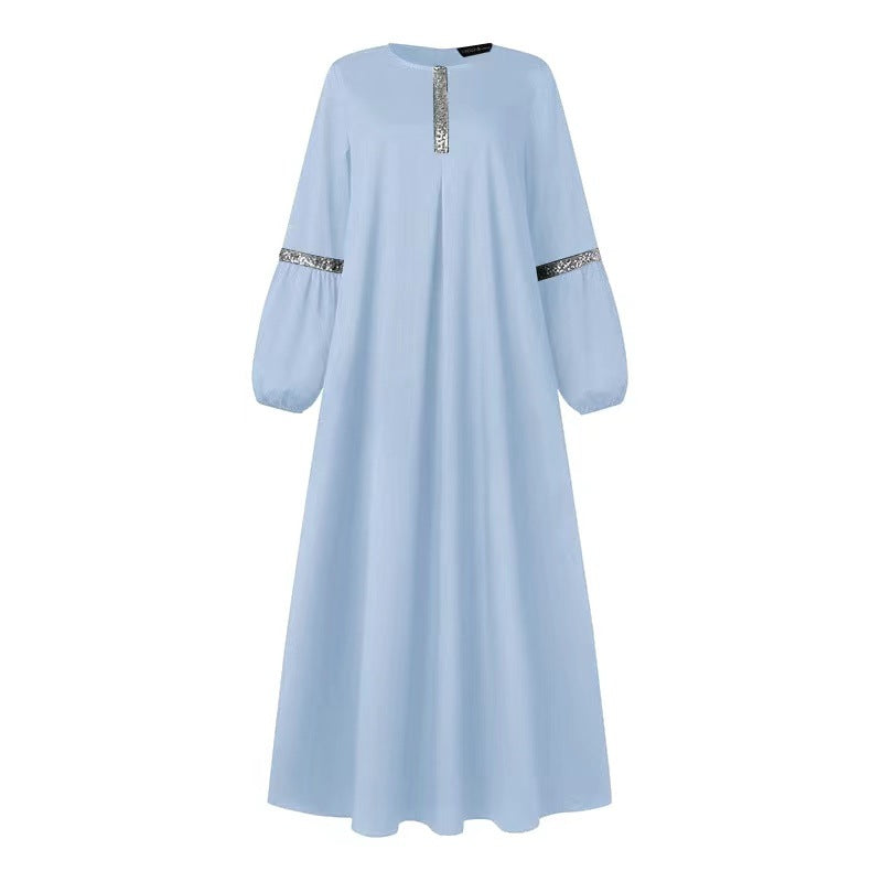 JR001  Sequin - fashionable sequin casual loose-fit long dress