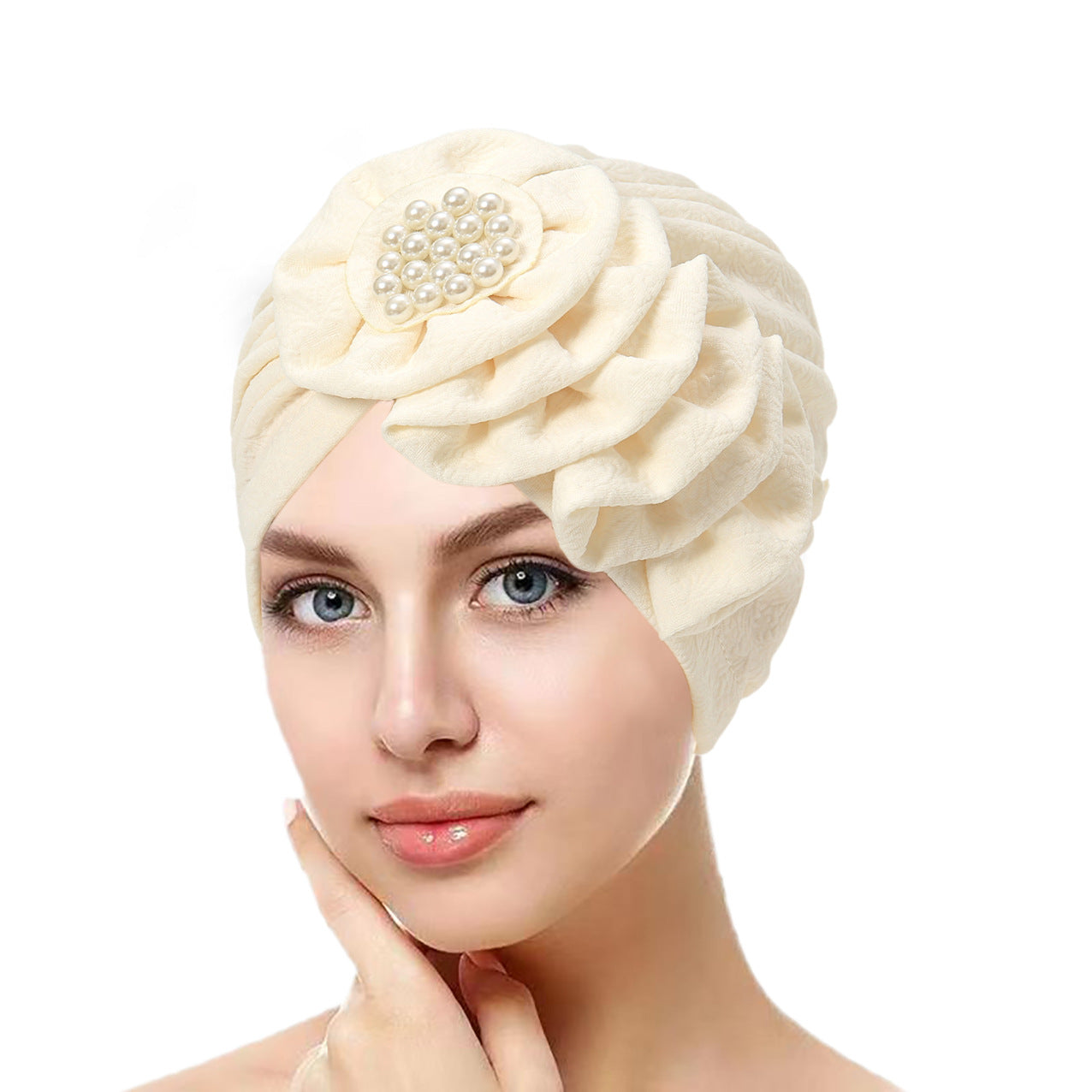 pearl plain hijab turban hat