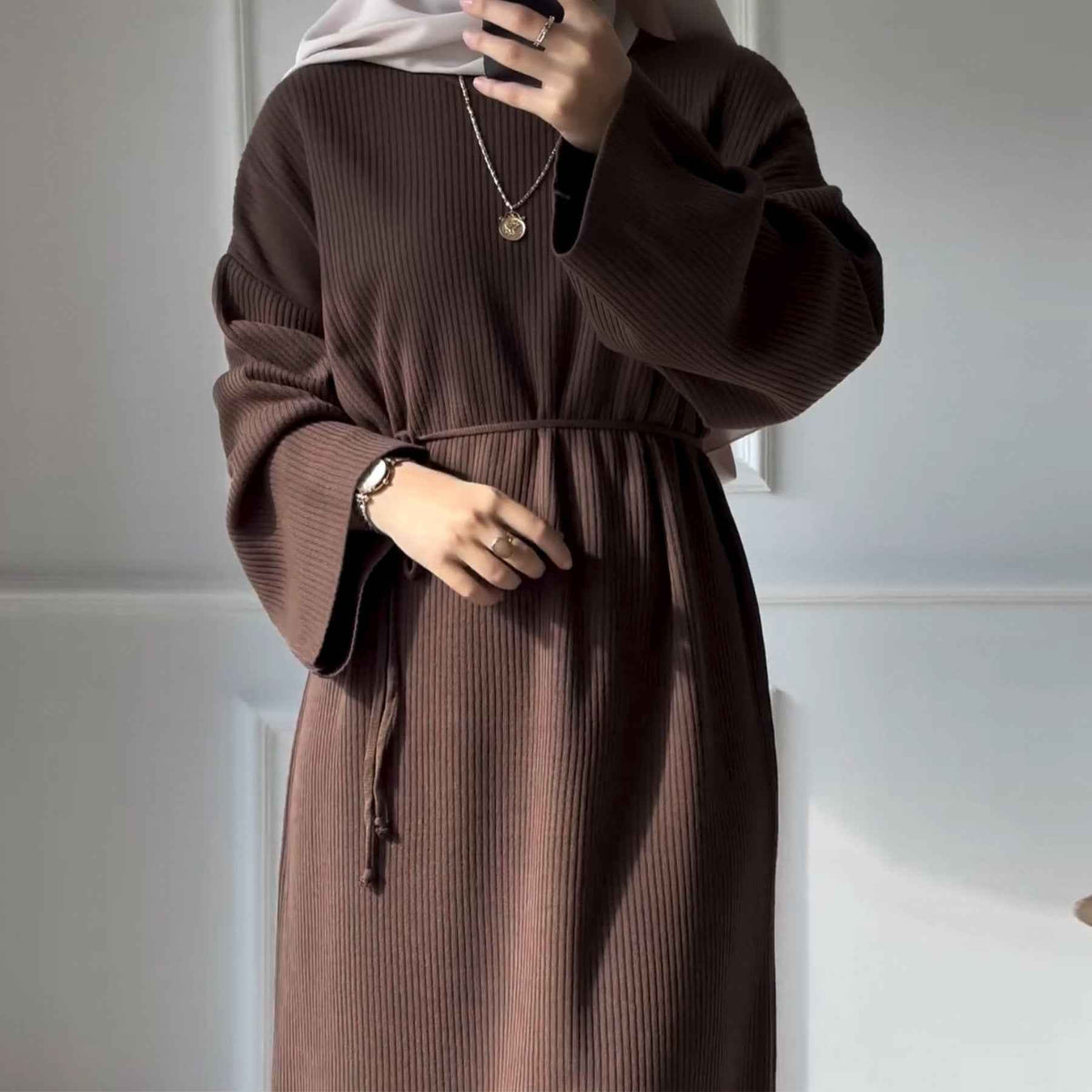 LR930  Autumn/Winter Thickened Jersey Loose Sweater Dress