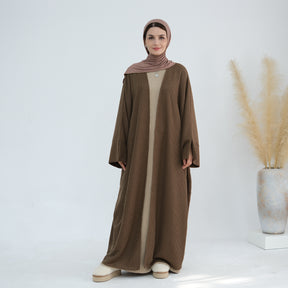 LR911  Winter Loose-Fitting Heavyweight Jersey Abaya-Outerwear Only