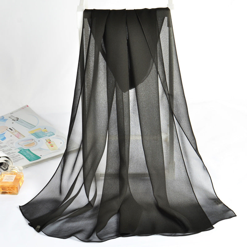 QWS05  Long Plain Chiffon Sun Protection Hijab
