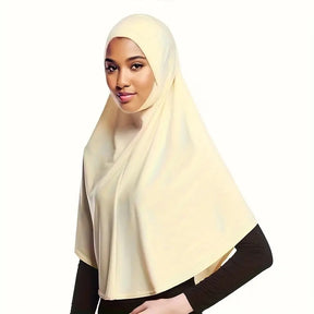 S45136 Solid color veil robe pullover headscarf