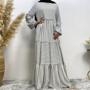 6400-1 stripe abaya dress