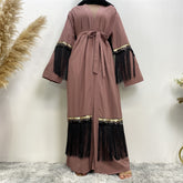 1795 fashion sequin tassel muslim abaya dress