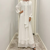 1338 chiffon sequin muslim abaya long dress