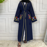 1870 embroidery muslim abaya cardigan dress