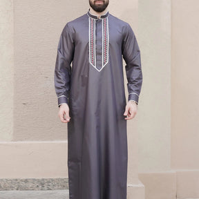 jl01 Muslim long-sleeved embroidered ethnic style Arabic robe  men's robes  abaya