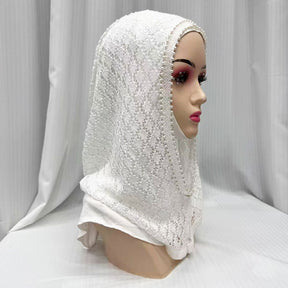 F053  Hollow-out Shiny Thread Beaded Headwrap Jersey Cap