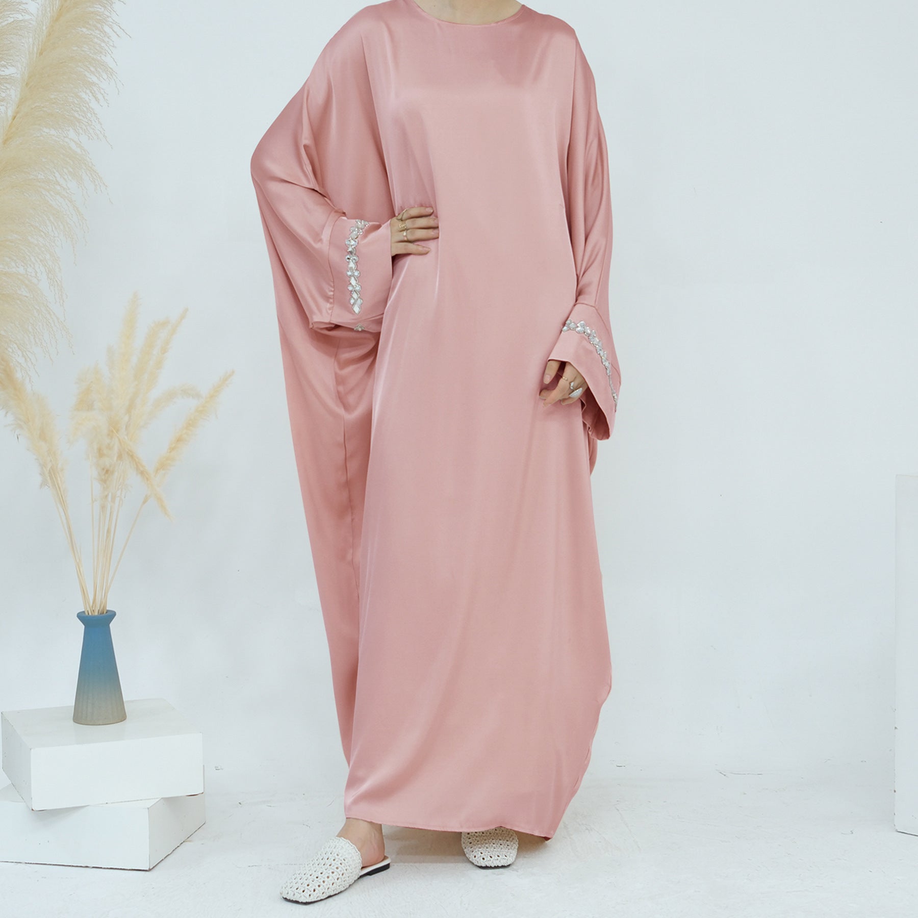 LR814 Plain Polyester Hotfix Rhinestone Dress