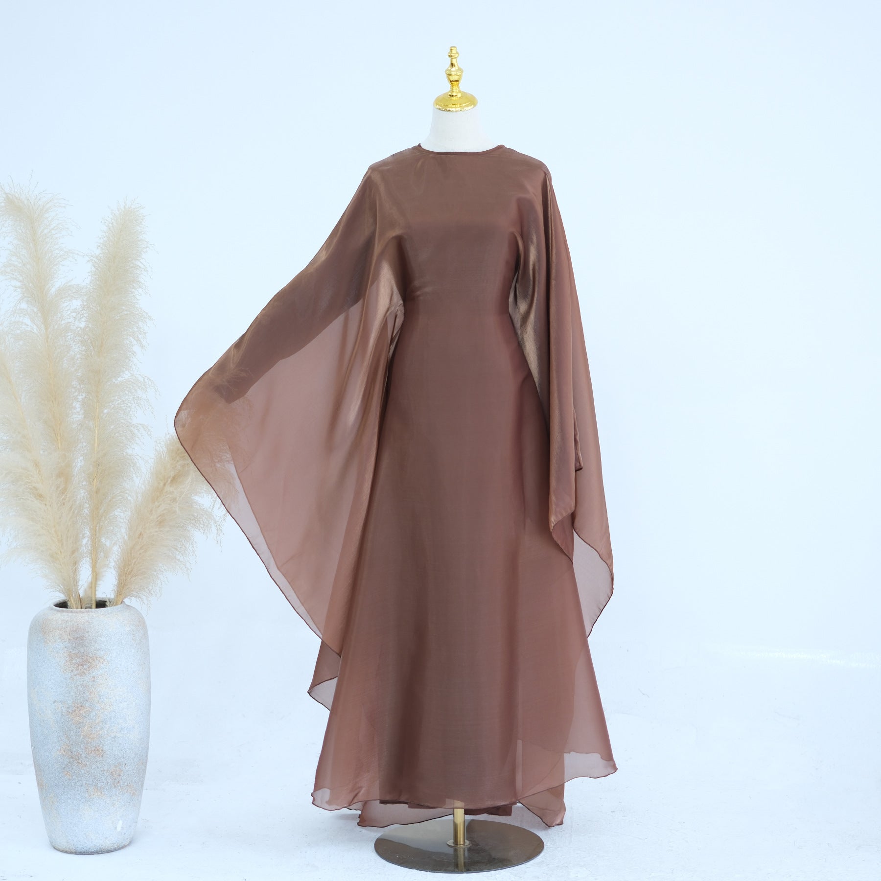 LR943+LR944  Plain elegant dress + inner + hijab set