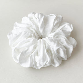 YF001  Oversized Crinkled Satin Scrunchie Hair Tie
