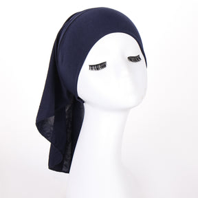 8046  Multi-colored crystal linen long-tail cap