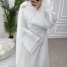 LR1088  Women's Plus Size Plain Double-Layer Ruffled Dress